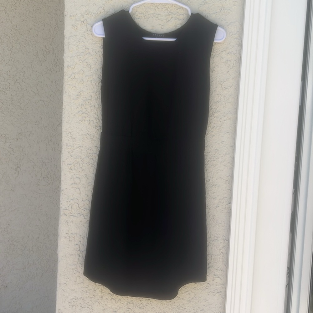 Theory Sleeveless Elastic Waist Black Dress Women's Size S